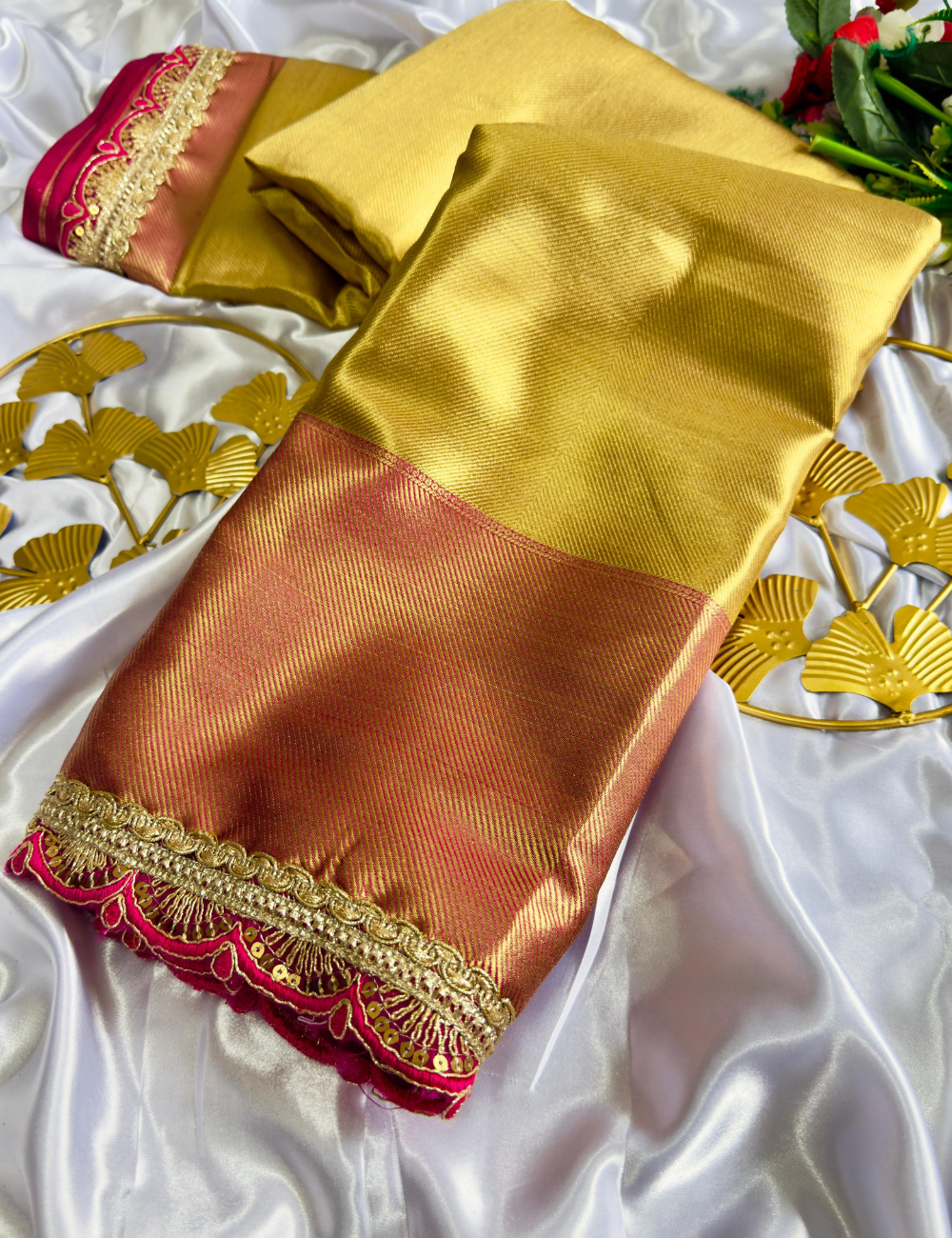 Golden Blush - soft tissue silk