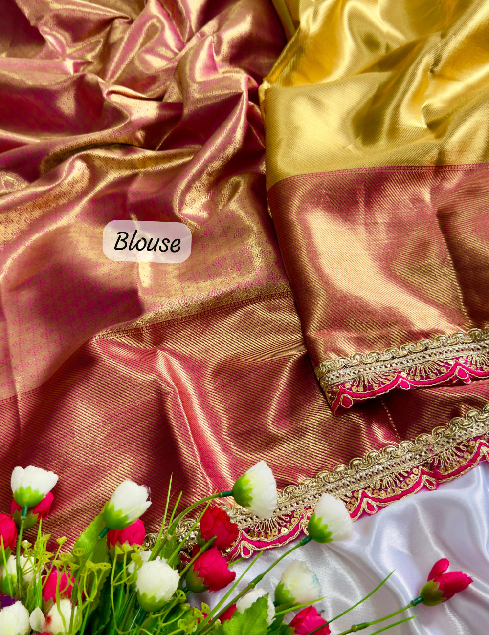 Golden Blush - soft tissue silk