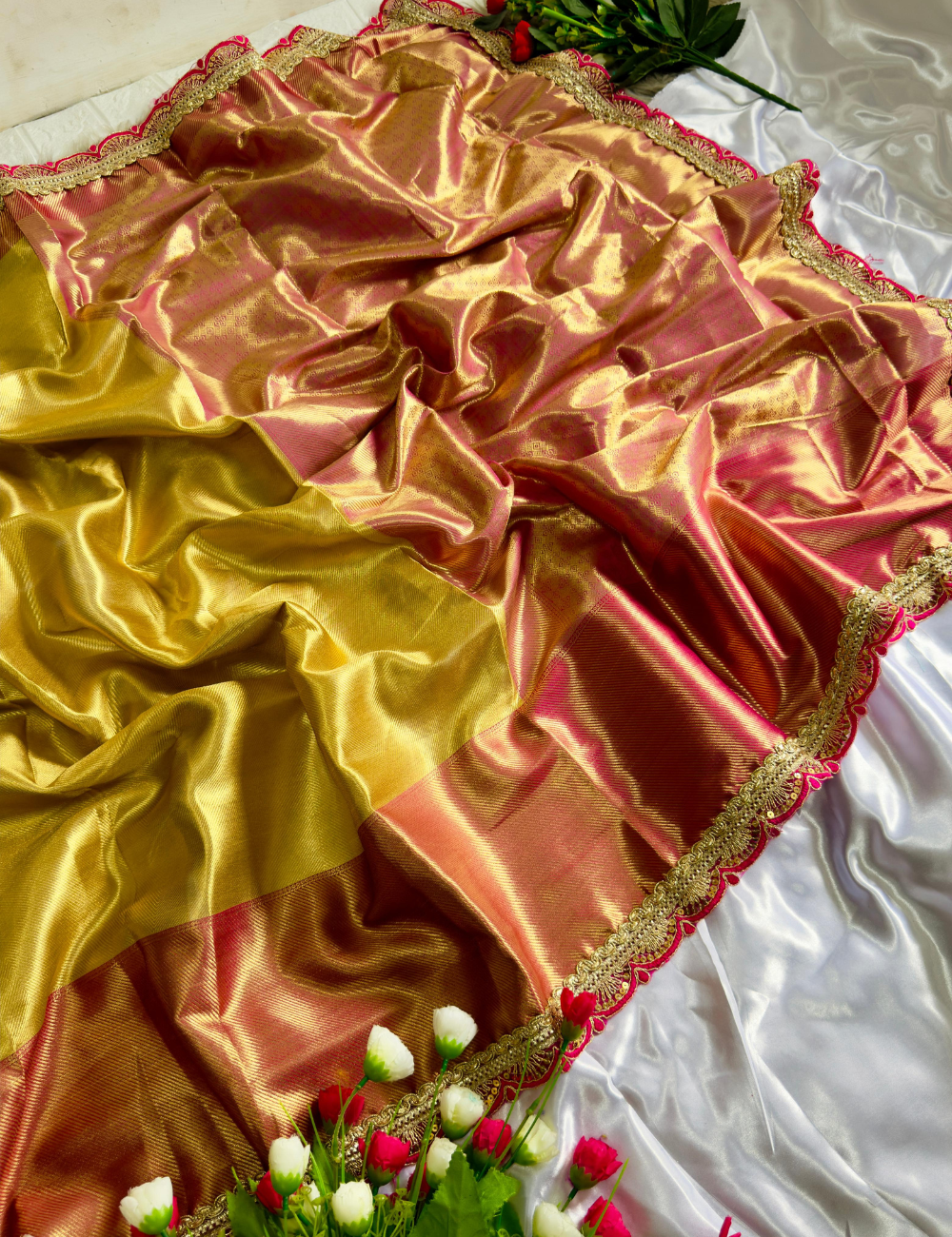 Golden Blush - soft tissue silk