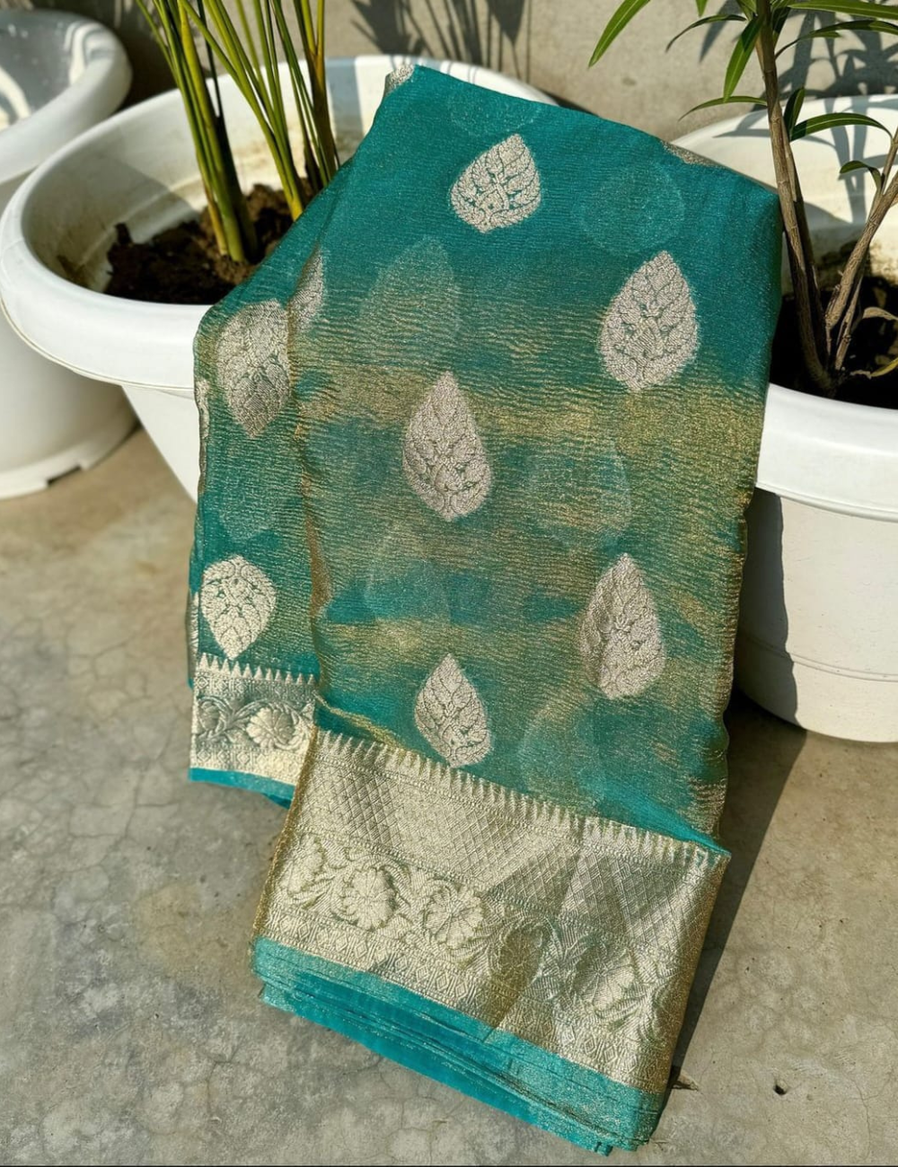Ethereal Charm Semi Katan Tissue Silk Saree