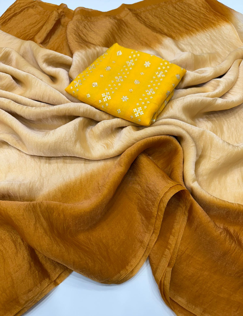 Fendy Satin Dual-Shade Saree