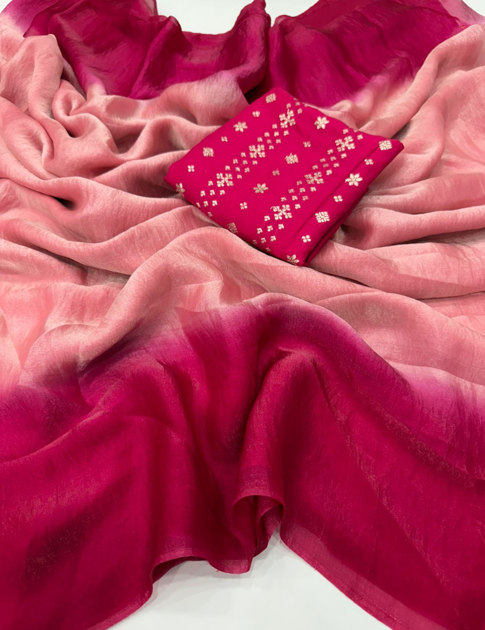 Fendy Satin Dual-Shade Saree