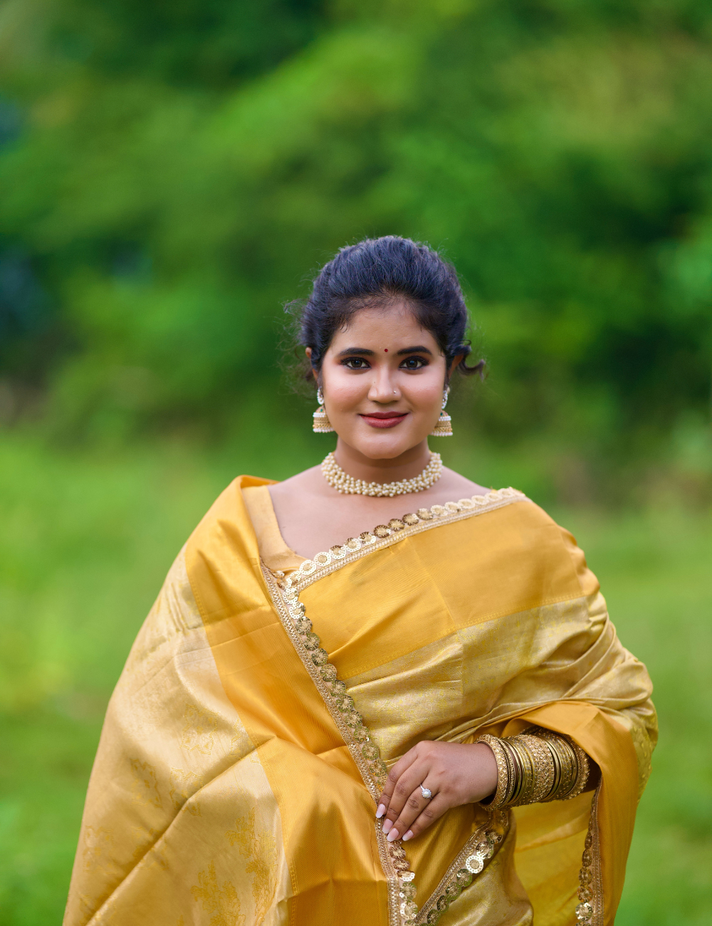 Premium Golden Banarasi Soft Silk