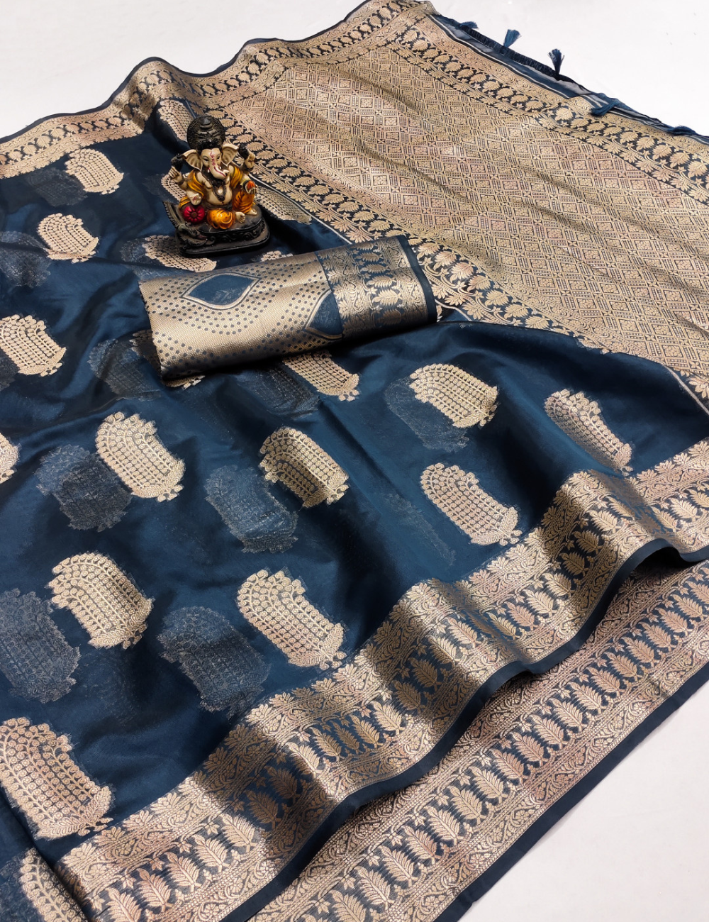 Golden Sunrise Banarasi Organza