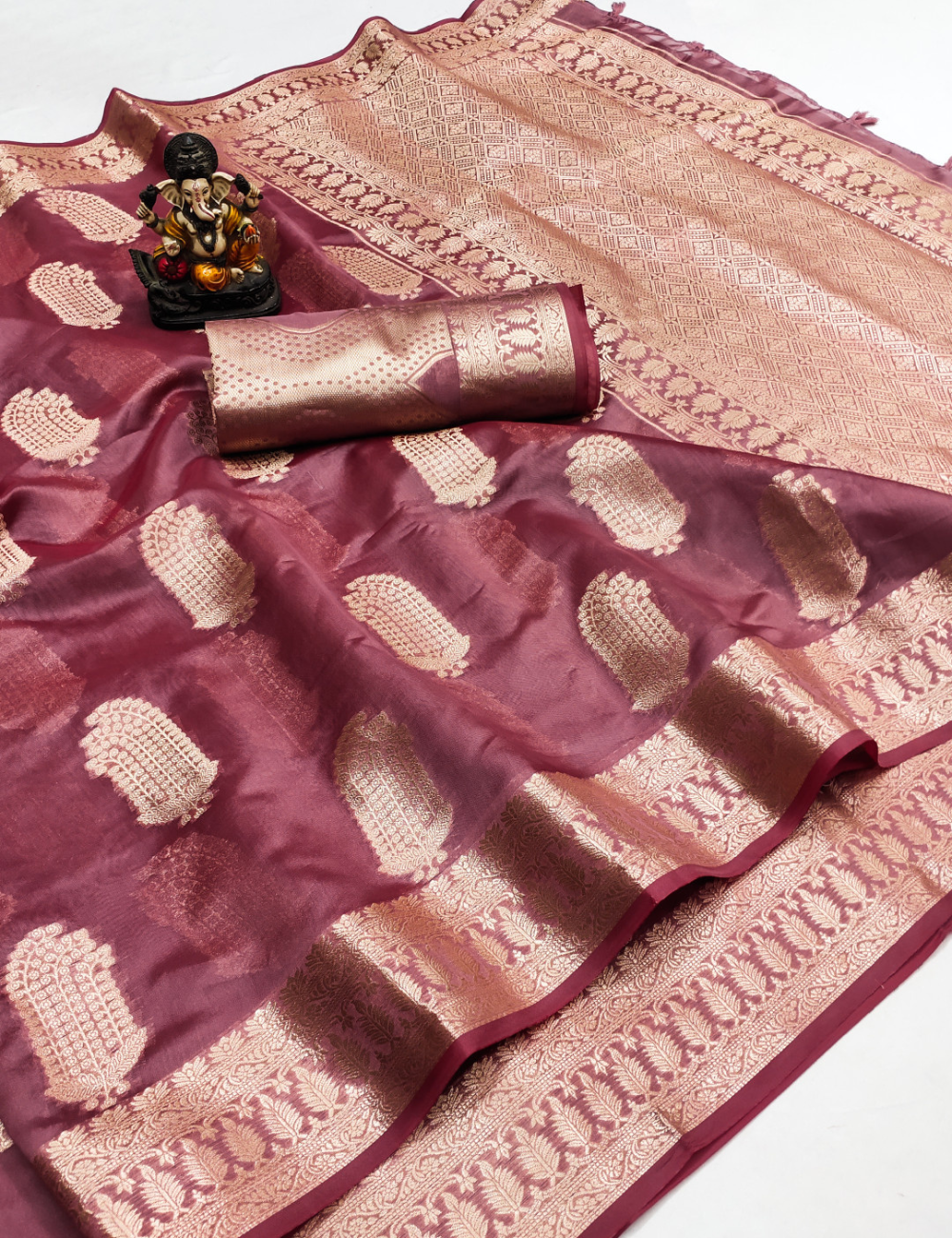 Golden Sunrise Banarasi Organza