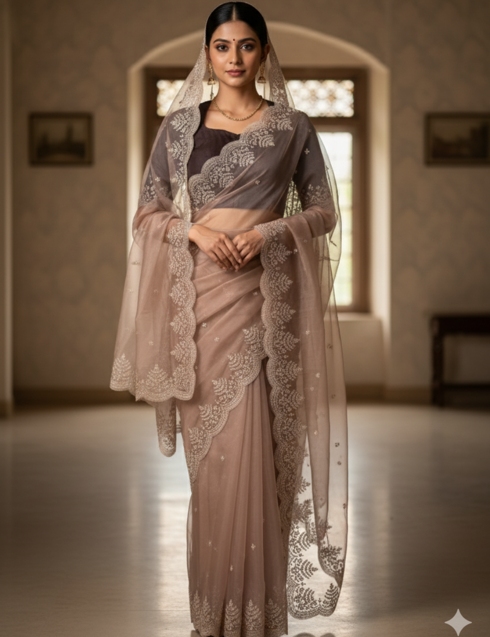 Elegance Whisper - Organza Tissue Saree