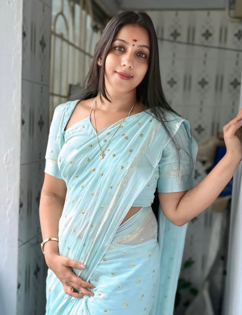 Ethereal Skyblue - Khadi cotton saree