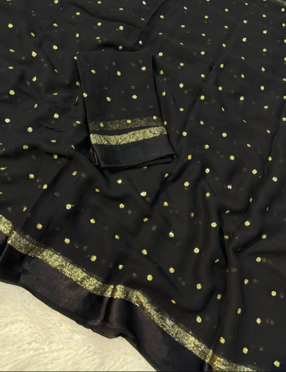 premium viscose georgette with Sequins butti work