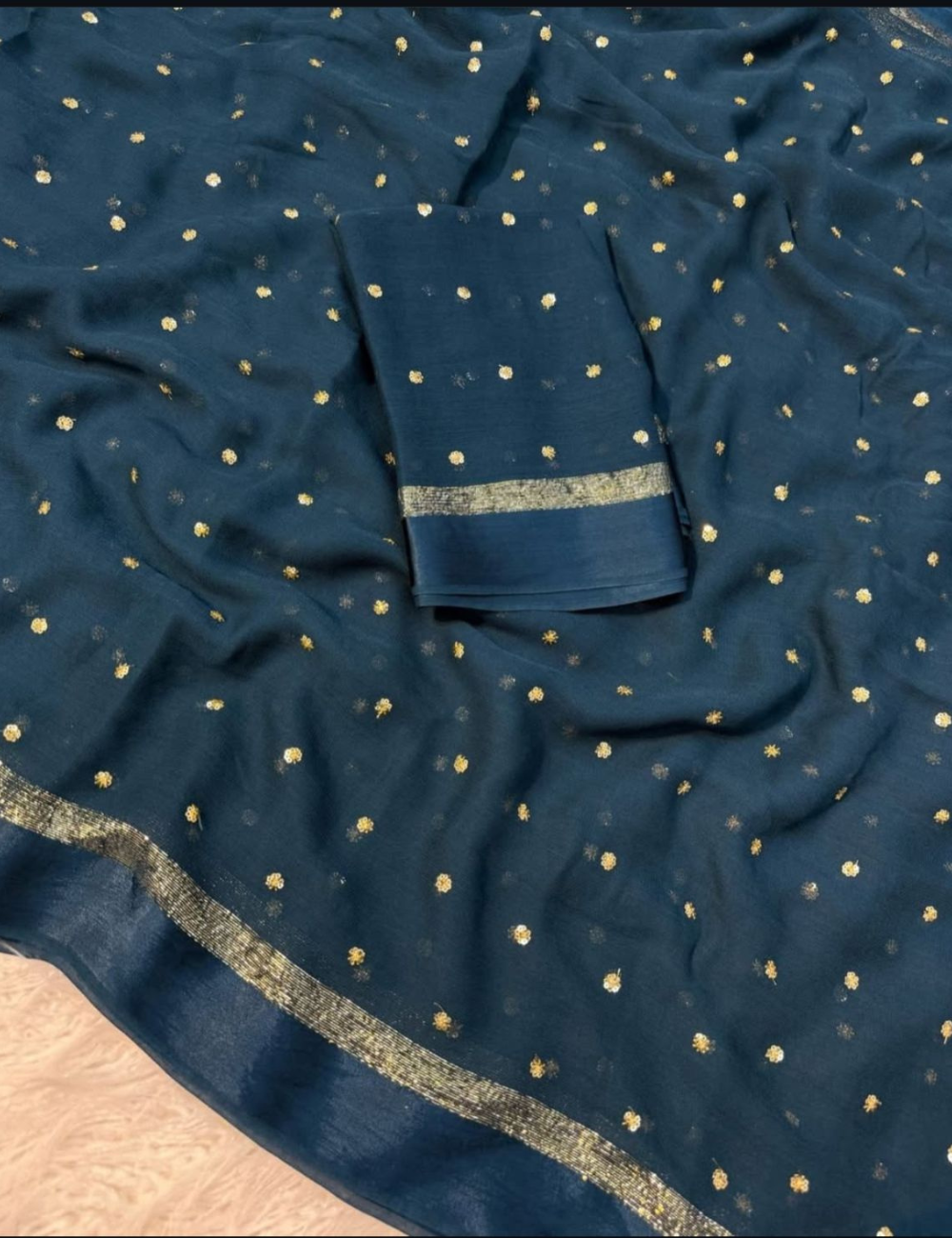 premium viscose georgette with Sequins butti work