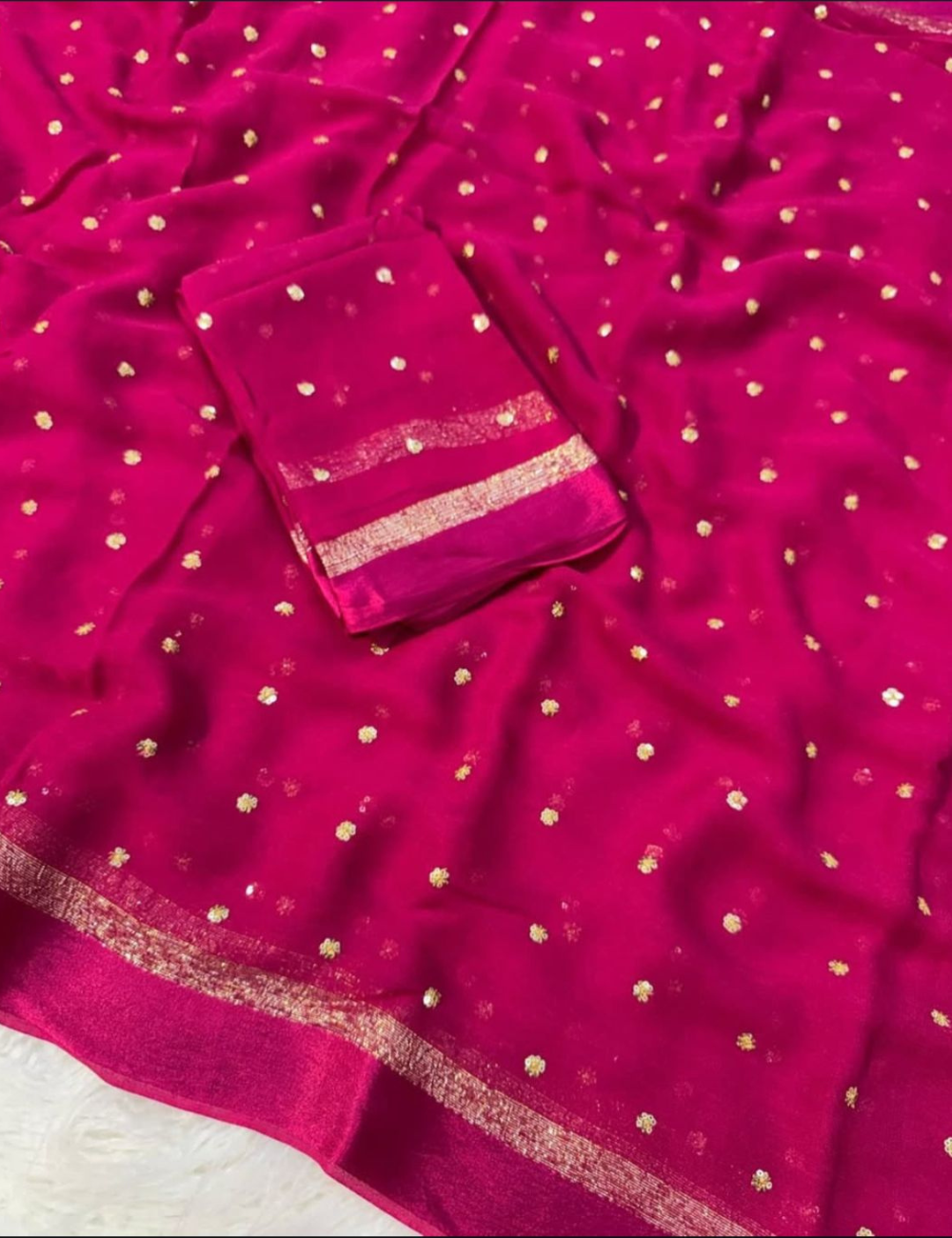 premium viscose georgette with Sequins butti work