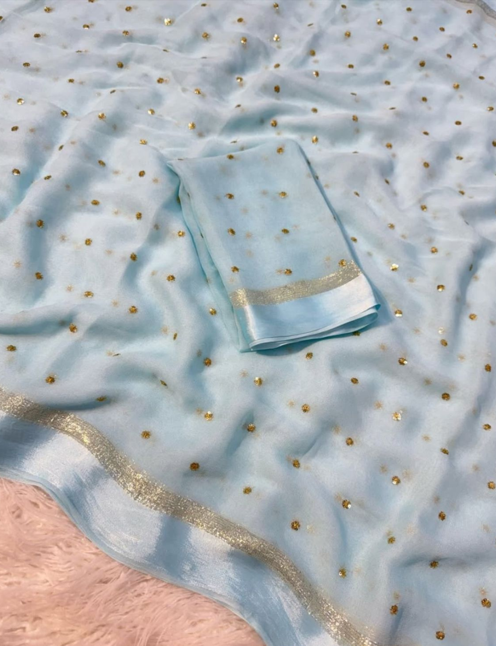 premium viscose georgette with Sequins butti work