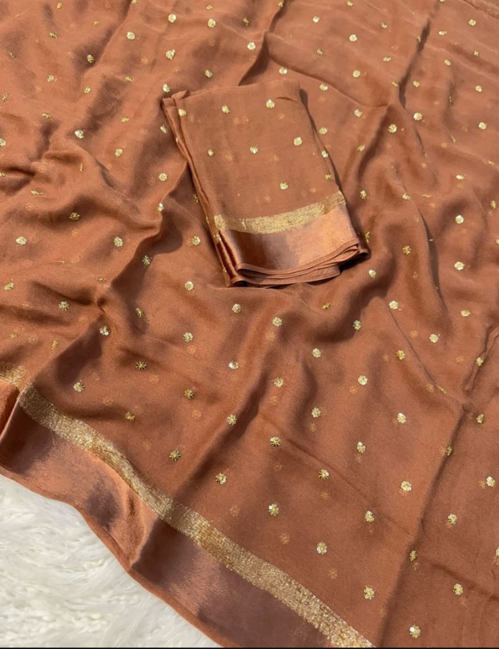 premium viscose georgette with Sequins butti work