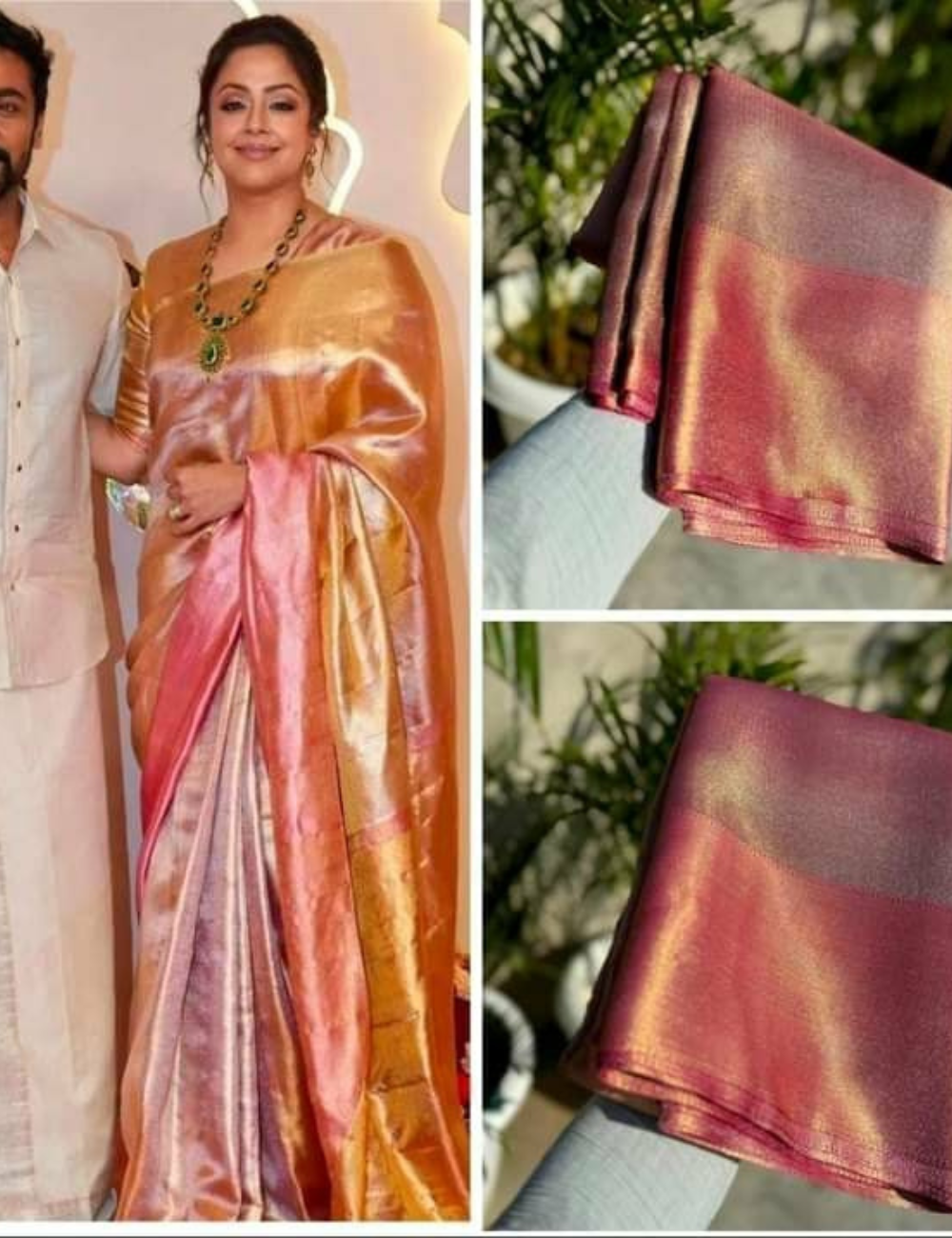 Rose Glow Tissue Silk Saree