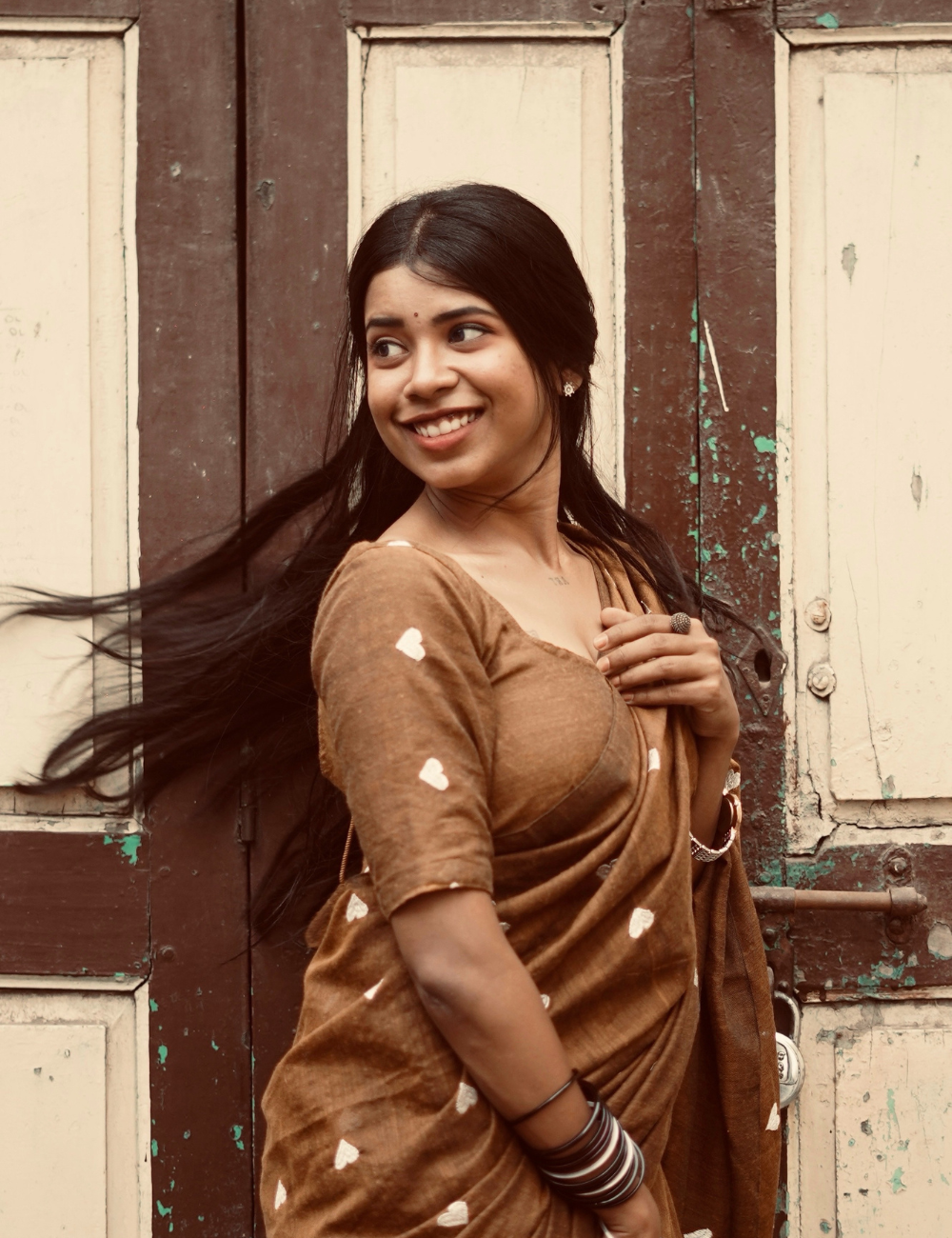 Rustic Hearts Khadi cotton Saree