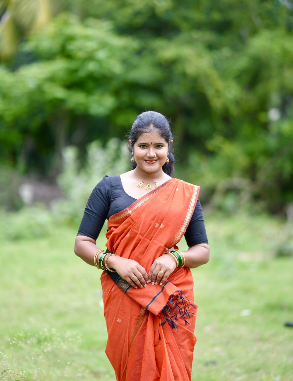 Handloom Maheshwari Silk Cotton Saree