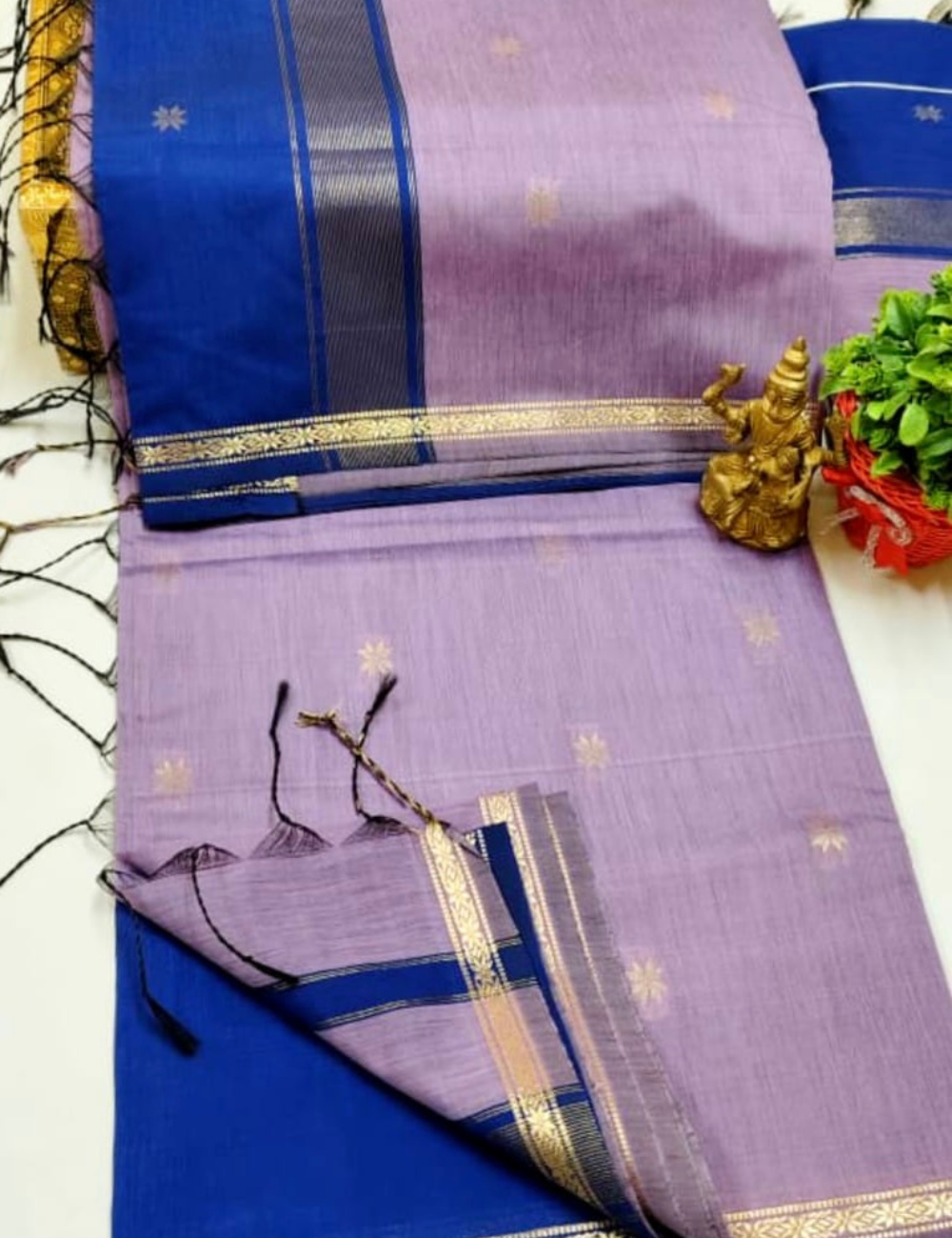 Handloom Maheshwari Silk Cotton Saree