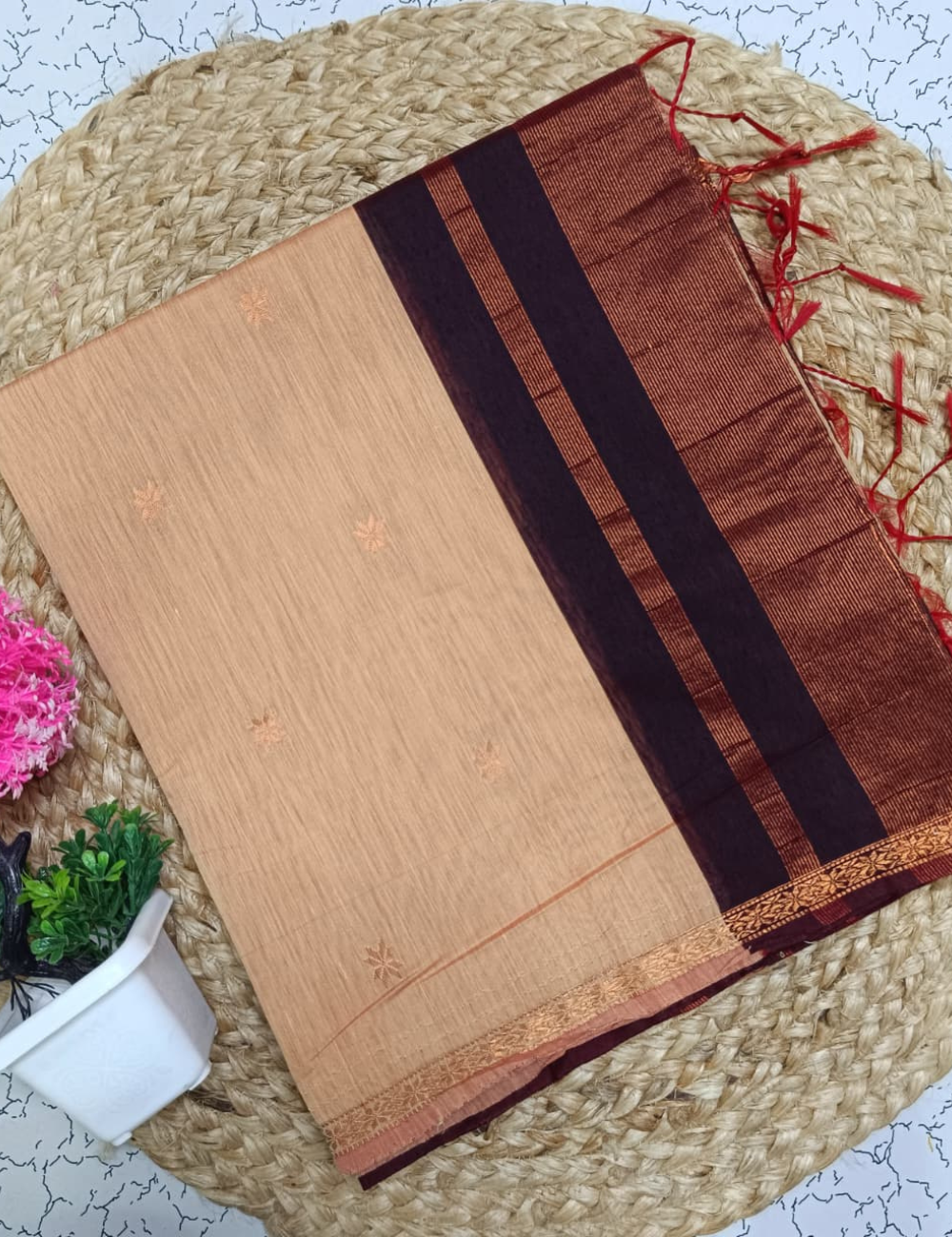 Handloom Maheshwari Silk Cotton Saree