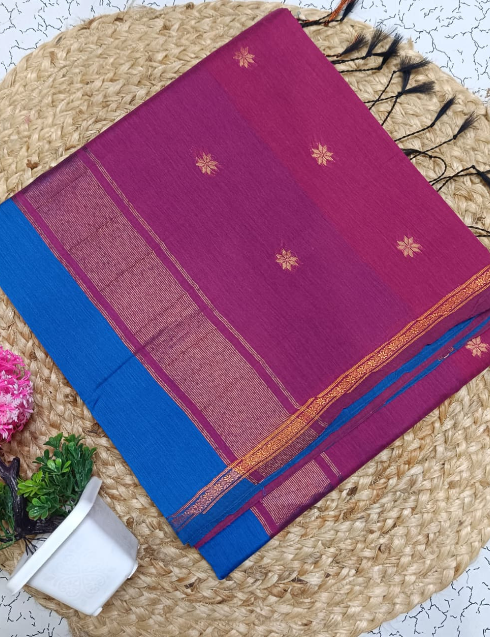 Handloom Maheshwari Silk Cotton Saree