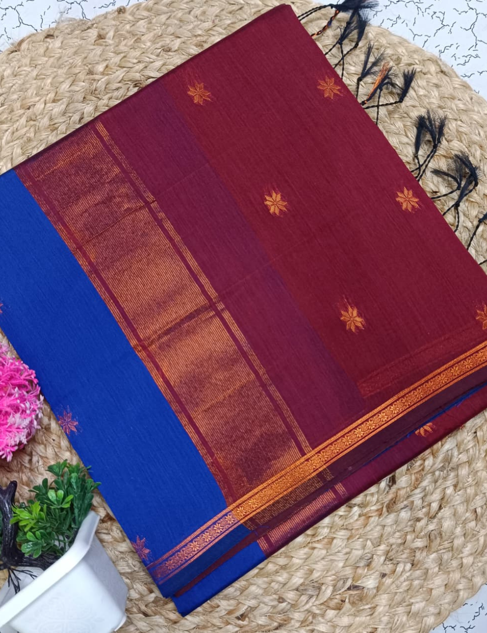 Handloom Maheshwari Silk Cotton Saree