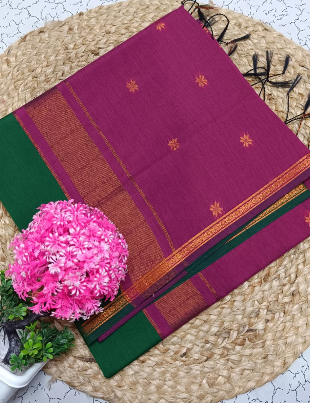 Handloom Maheshwari Silk Cotton Saree