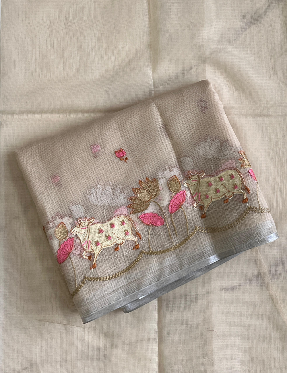 Pure kota doriya with embroidery