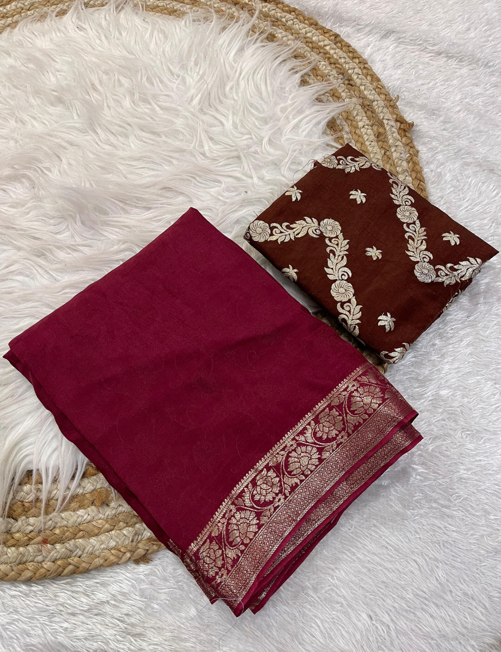 Viscose chinon with self jacquard design