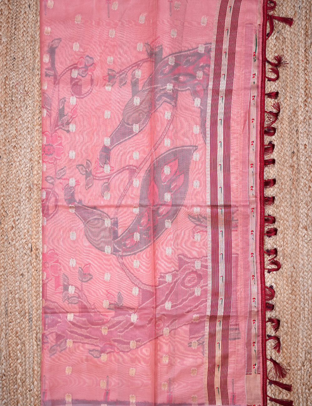 Blush Organza Paithani Tissue saree