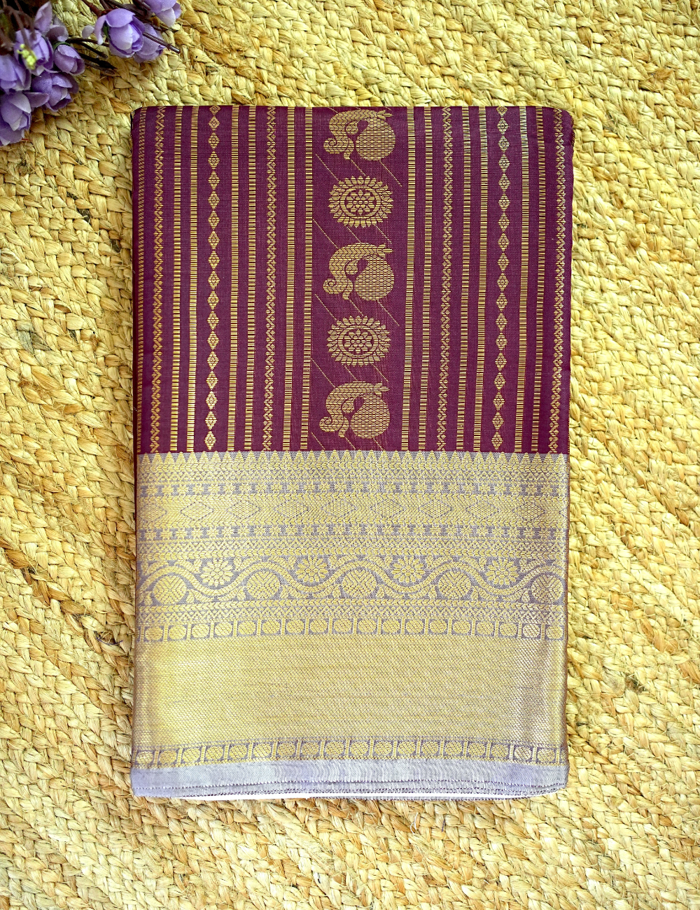 Plum Majesty - Banarasi Semi Katan Soft Silk