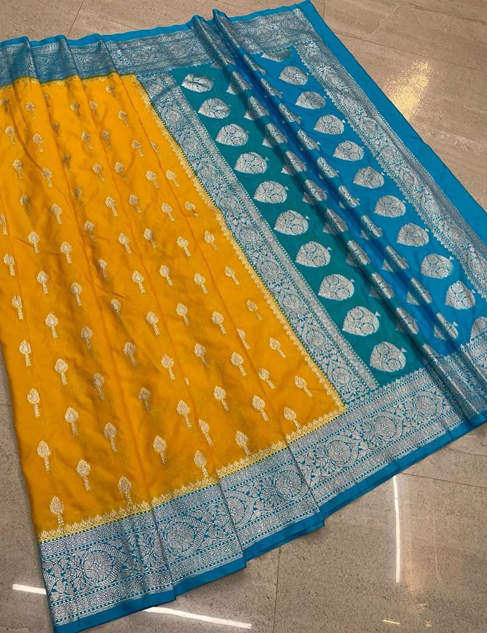 Wine - Torquoise Katan Georgette Saree