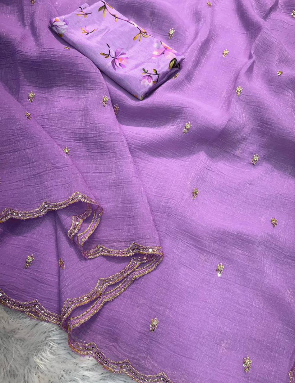 Embroidered Georgette Crush Ensemble