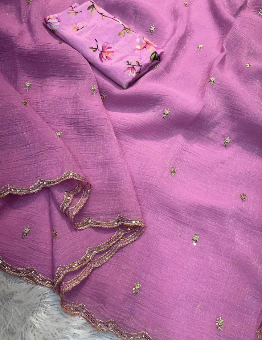 Embroidered Georgette Crush Ensemble