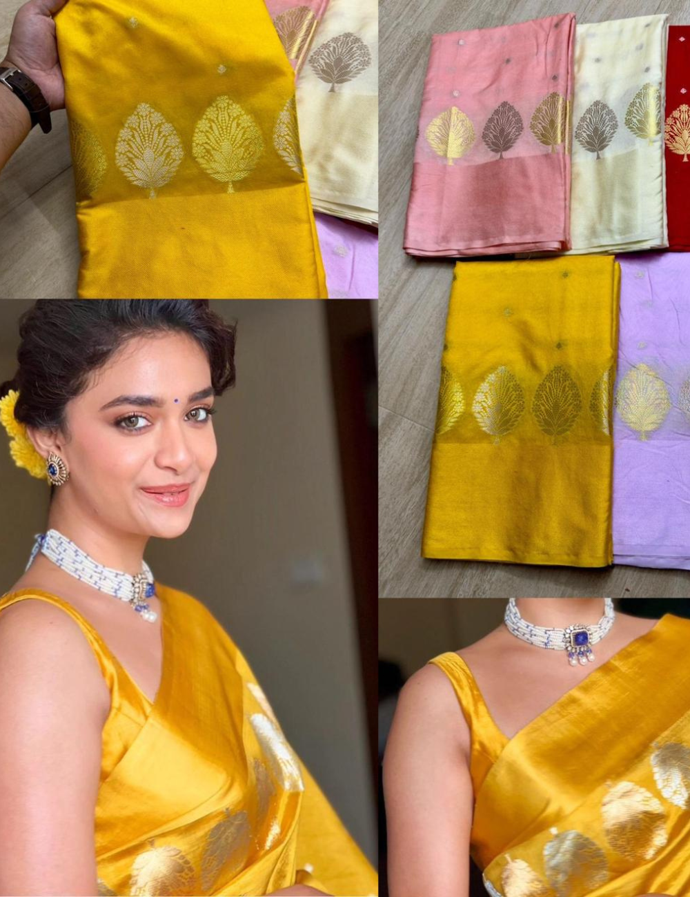 Traditional Warm Silk Leaf Motif Saree