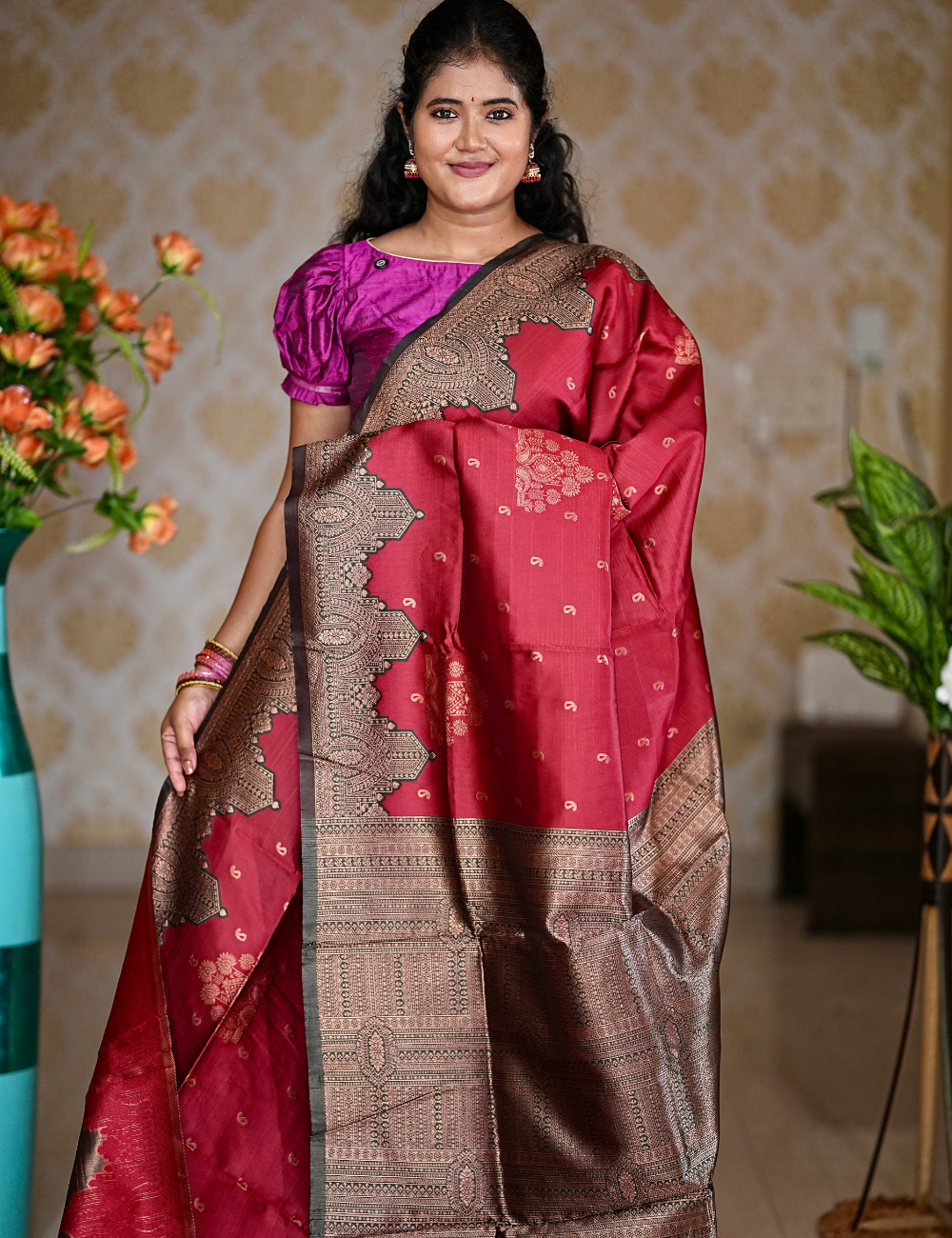 Litchi Silk Saree