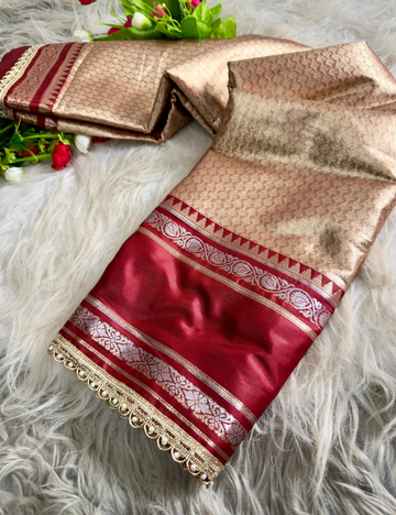 Maroon Gold - soft tissue silk