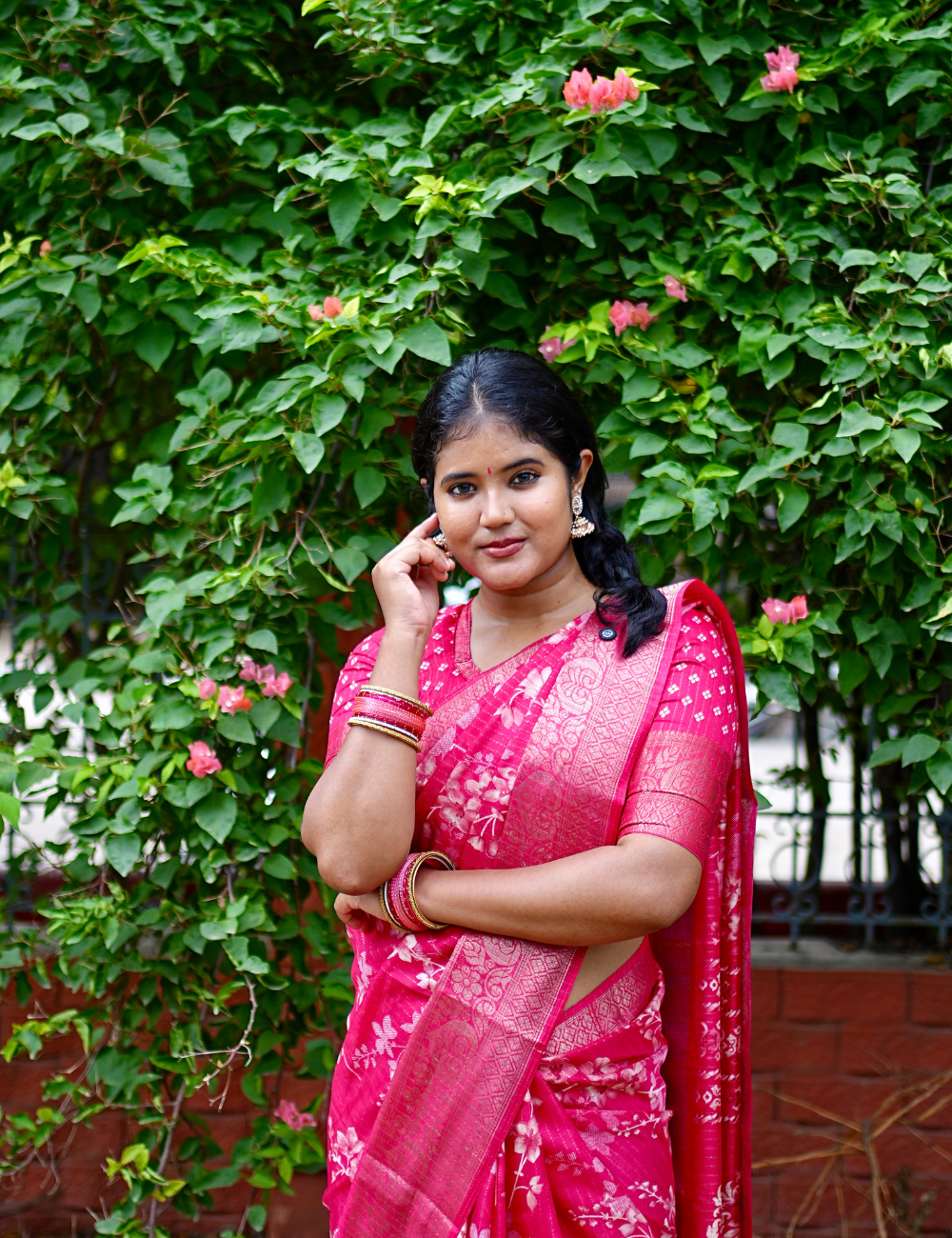 Pink Blossom Premium Dola Silk