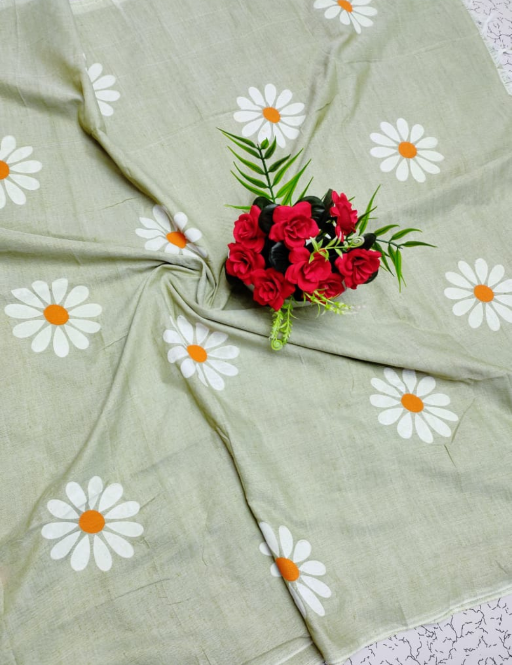 Daisy Printed Khadi cotton