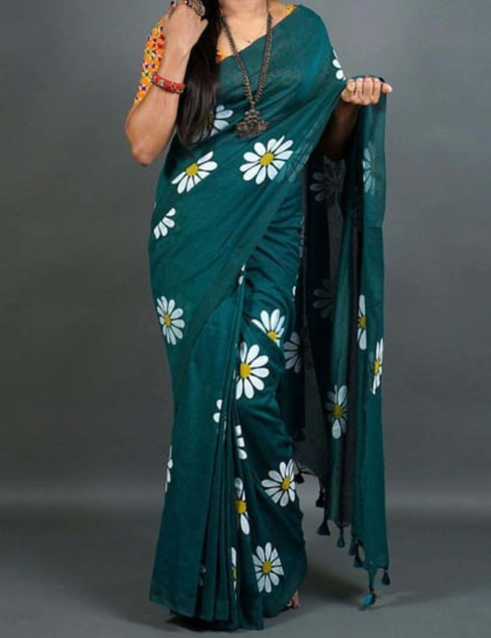 Daisy Printed Khadi cotton