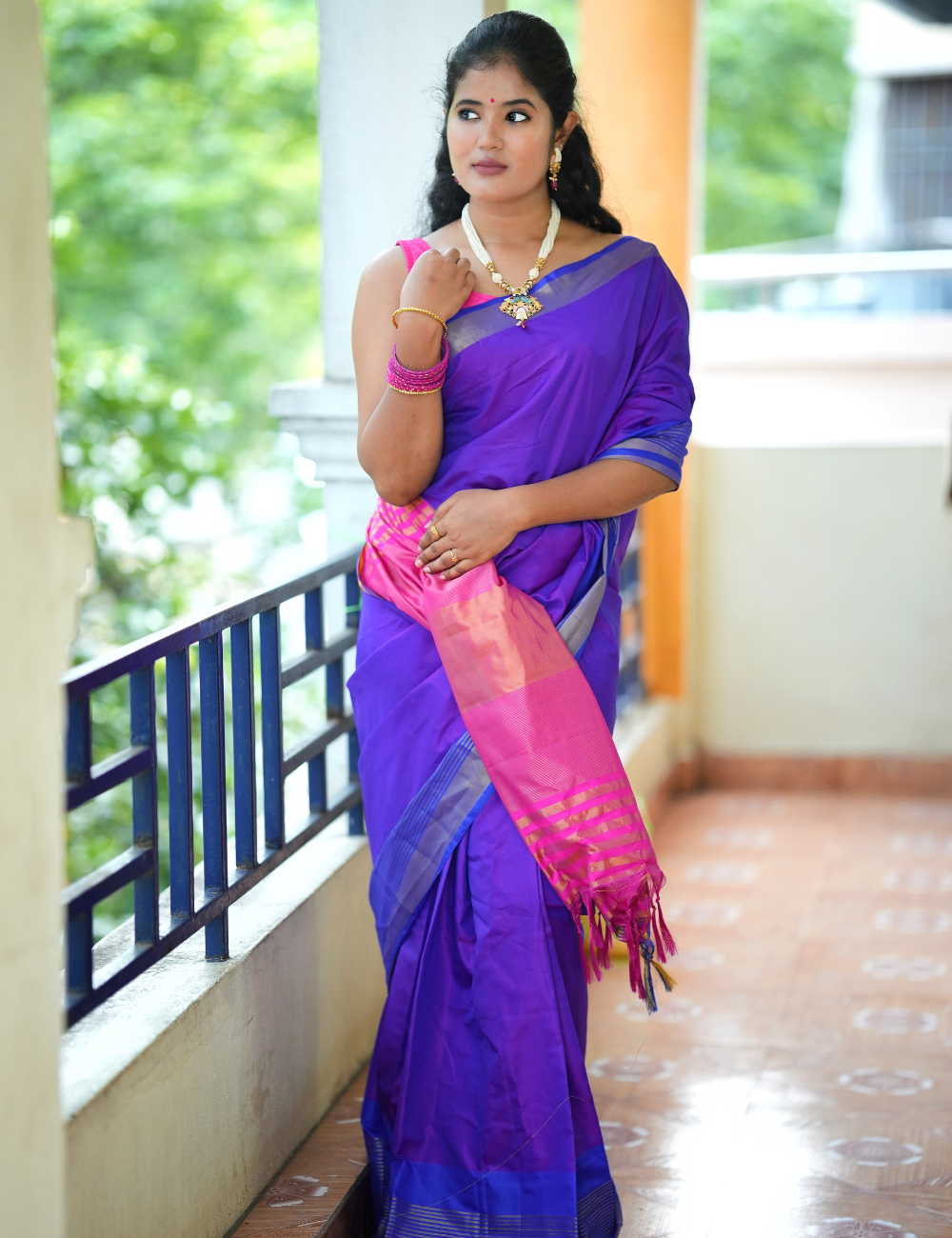 Royal Violet Soft Silk Saree