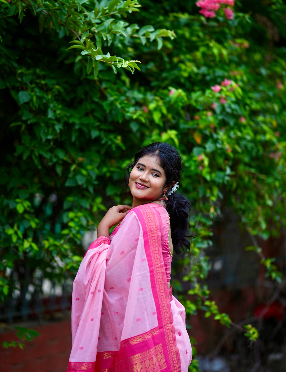 Ethnic Zari Cotton Saree Ensemble