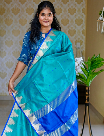 Azure Ramar green Tussar Silk Saree