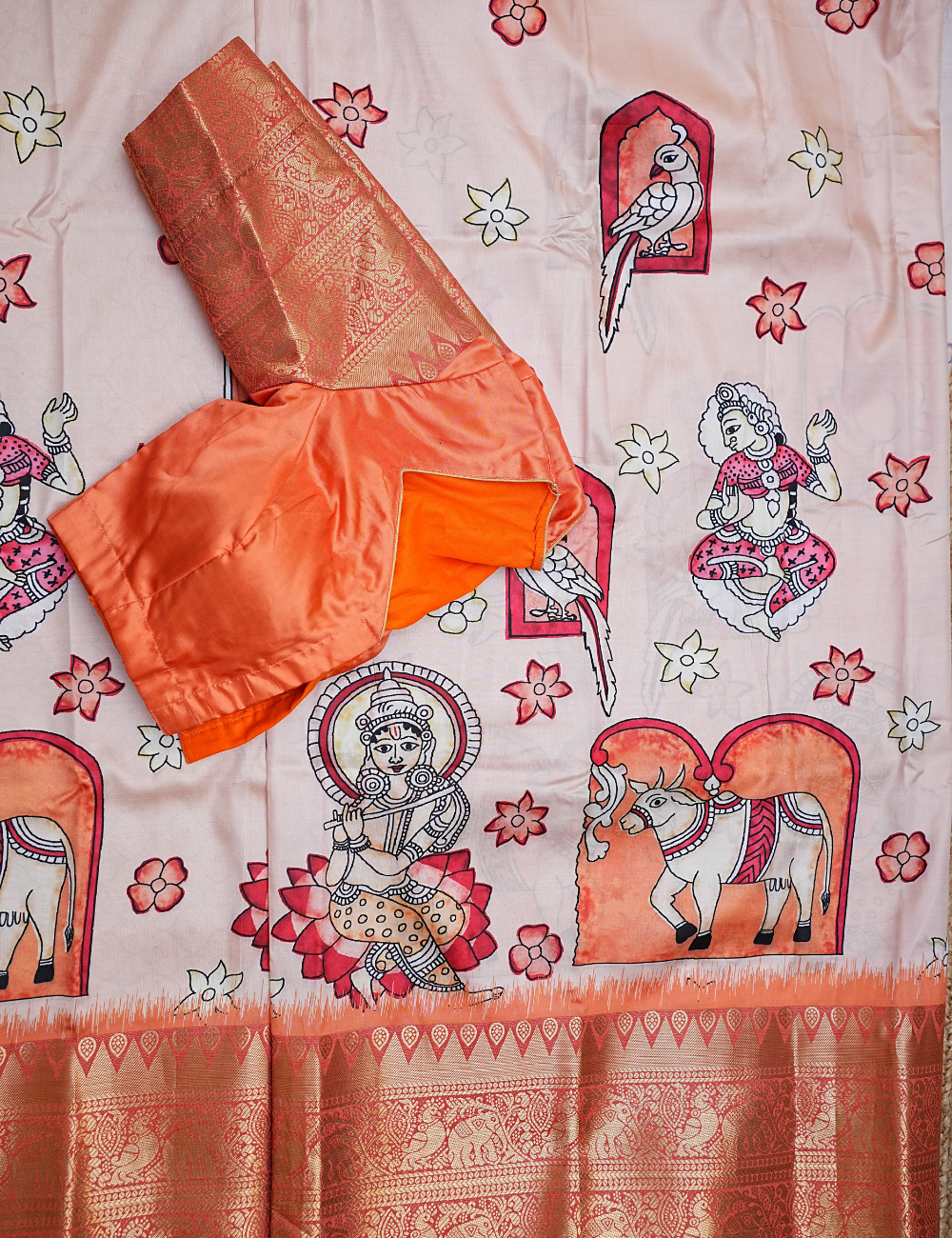 Parrot Motif premium Soft Silk Saree