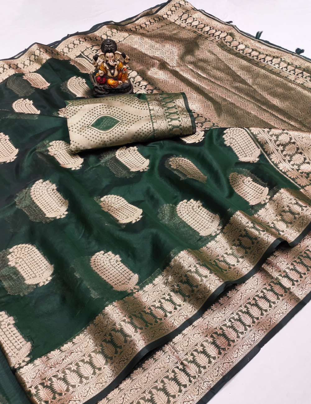 Golden Sunrise Banarasi Organza Saree
