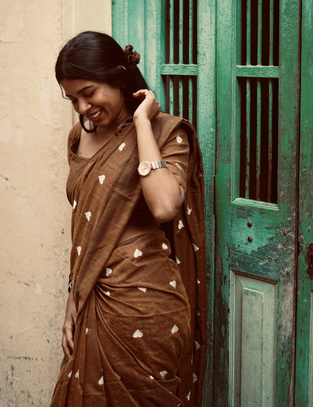 Rustic Hearts Khadi Saree