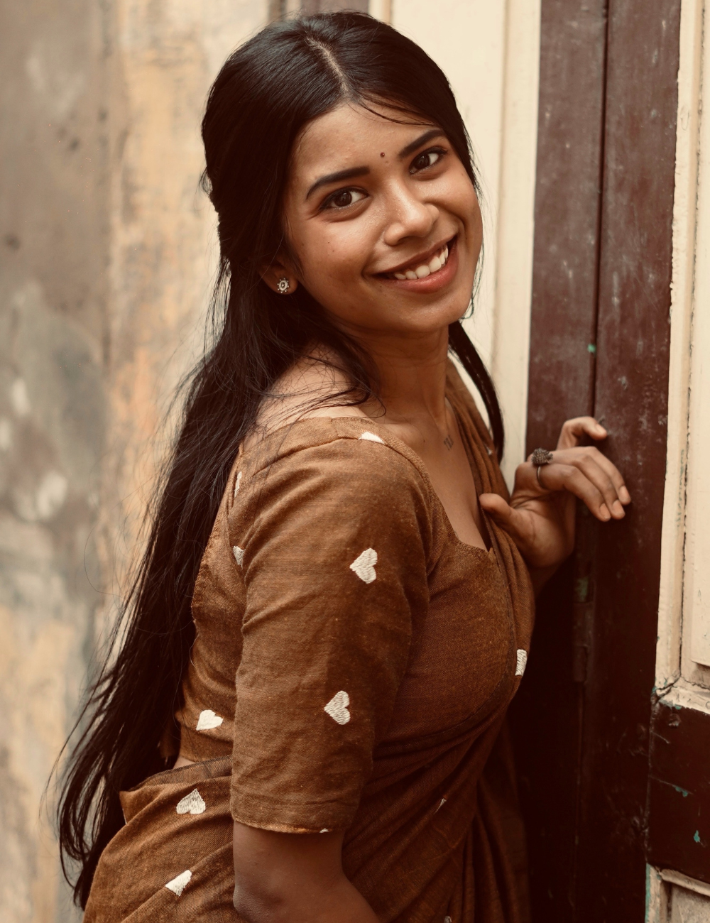 Rustic Hearts Khadi Saree