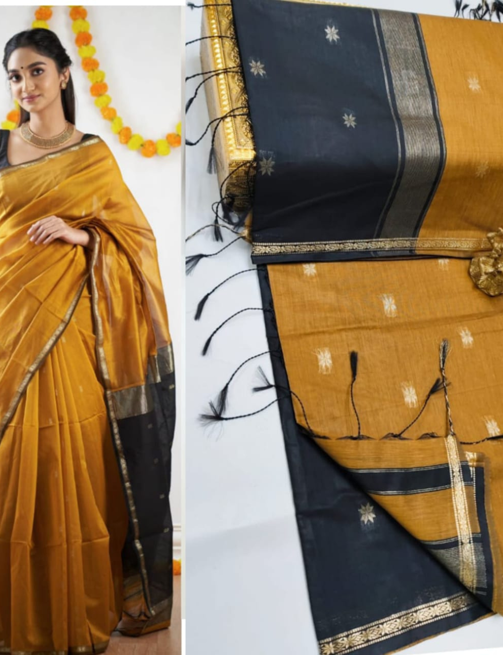 Handloom Maheshwari Silk Cotton Saree