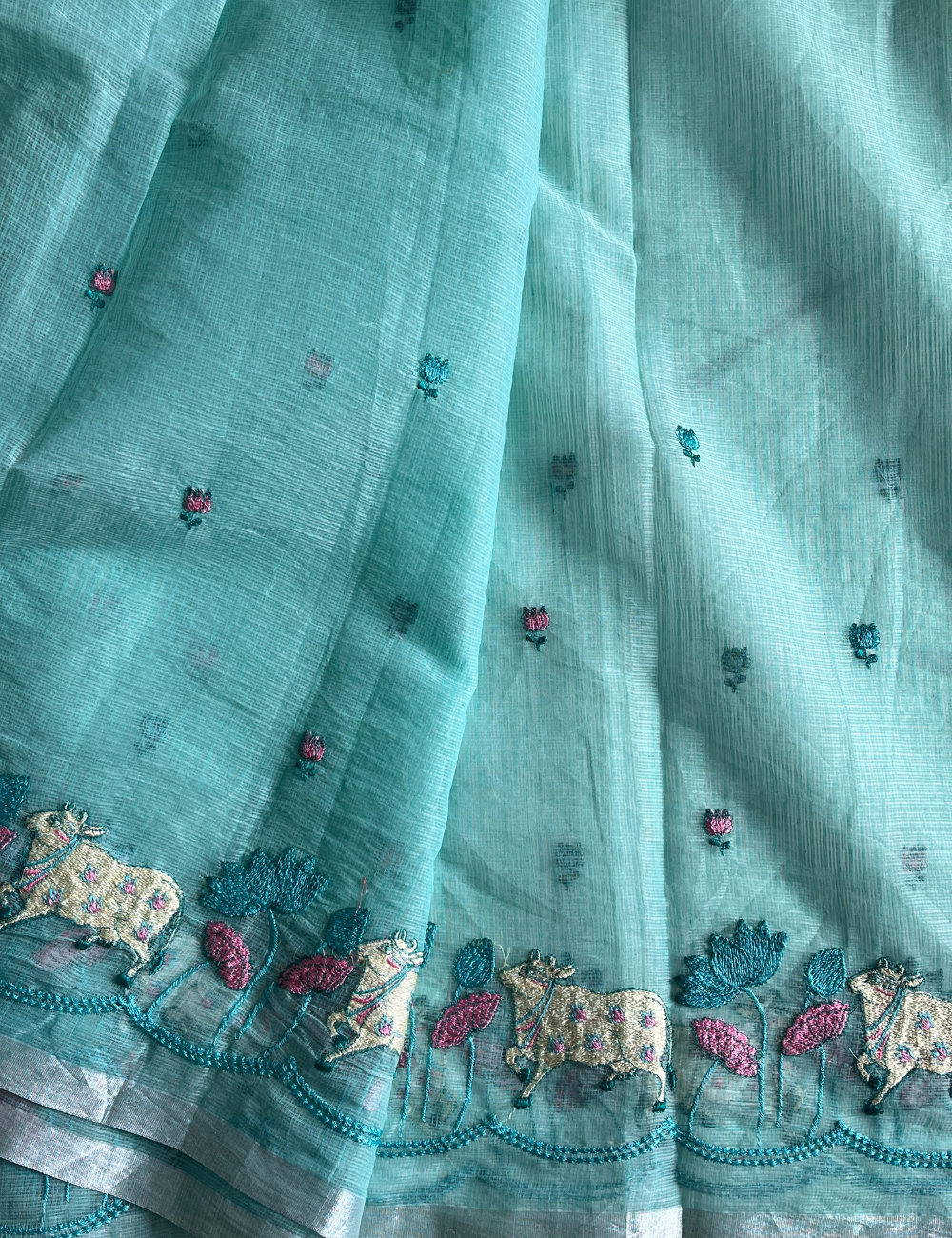 Pure kota doriya with embroidery