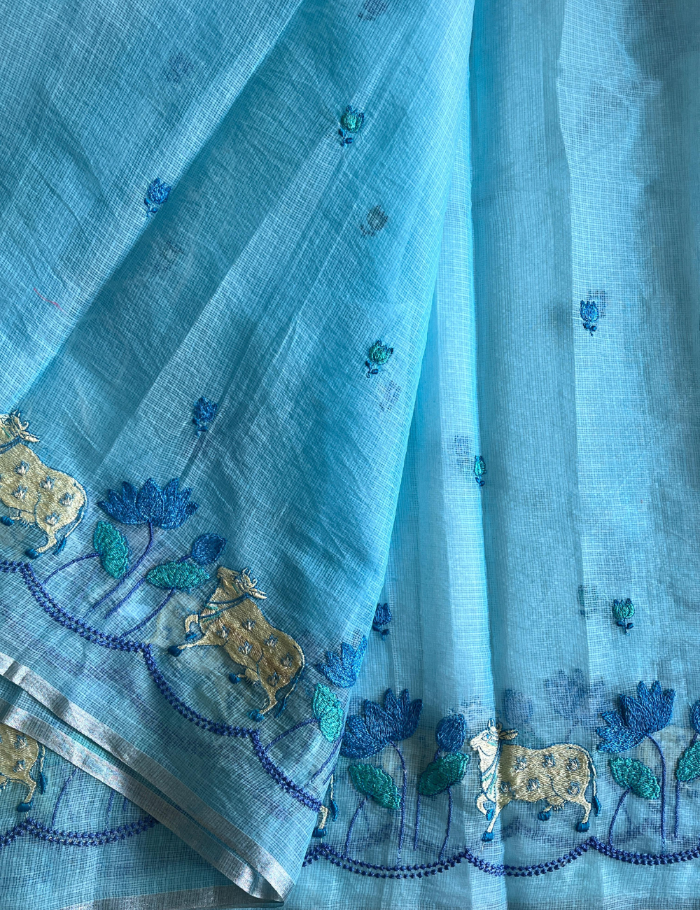 Pure kota doriya with embroidery