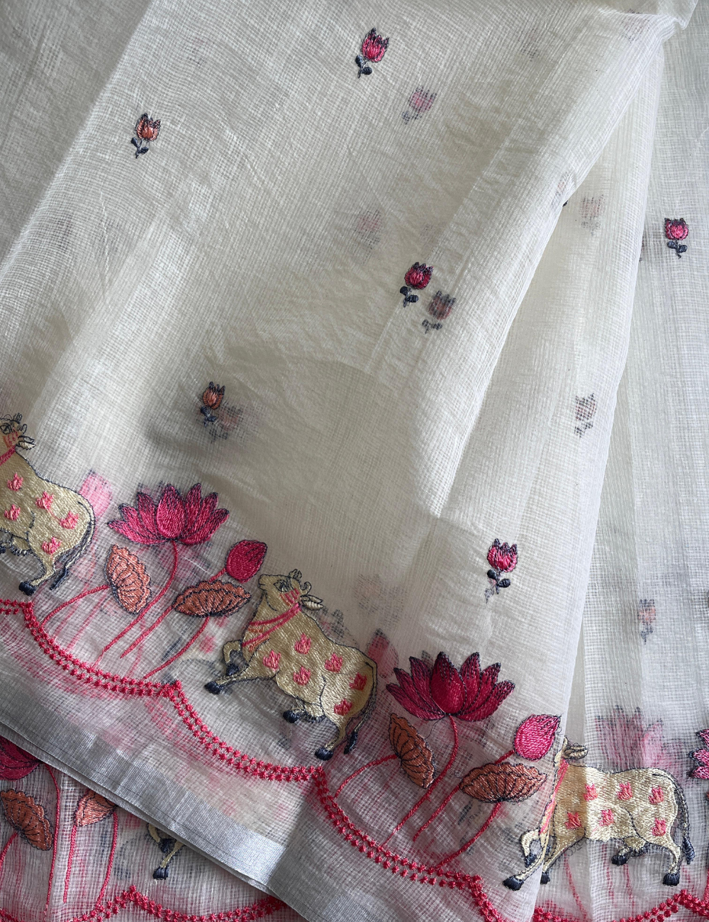 Pure kota doriya with embroidery