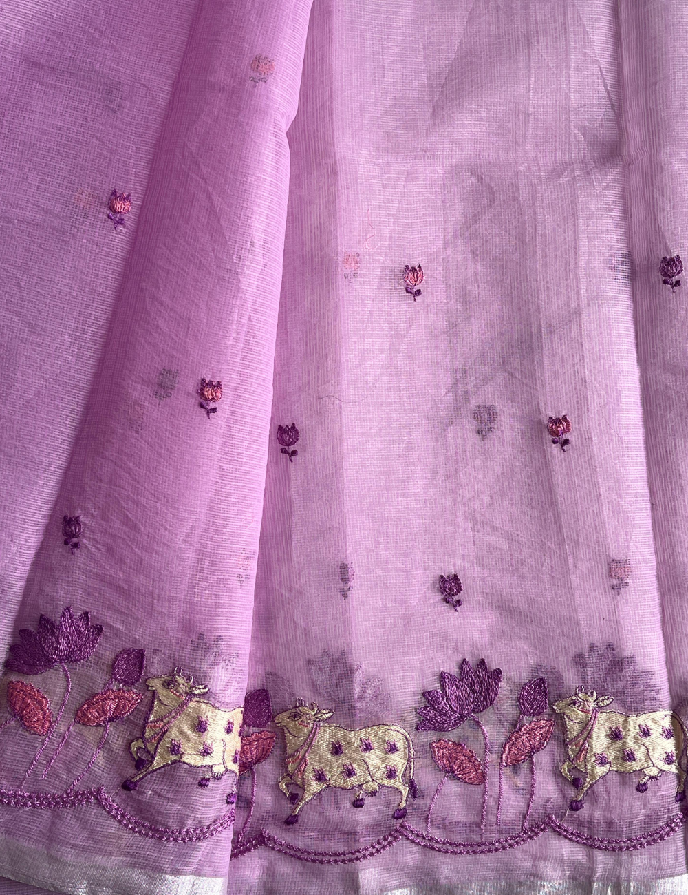 Pure kota doriya with embroidery