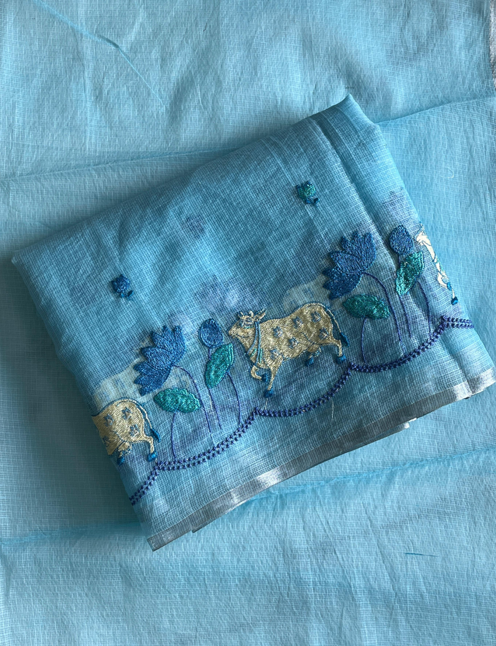 Pure kota doriya with embroidery